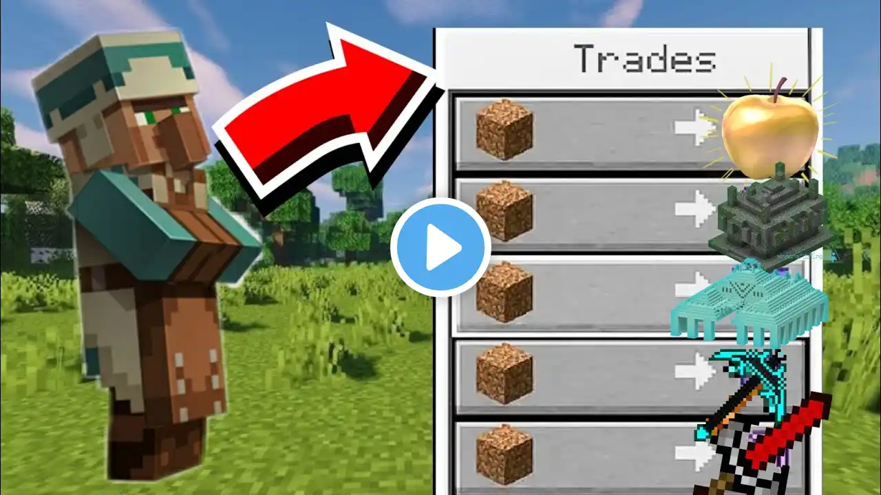 Minecraft but Villagers Trade INSANE OP Items!"