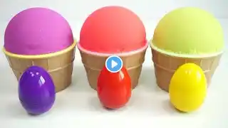 ABC Learn Colors Kinetic Sand Ice Cream Cups Surprise Toys for Kids #rainbowtv