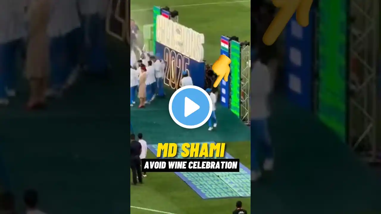 Mohammad Shami Avoid Wine Celebration During Champions Trophy & Hardik Click With Trophy #shorts