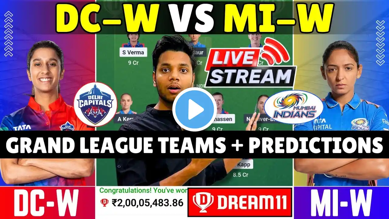 DEL-W vs MUM-W Dream11 Prediction Live, DC-W vs MI-W Dream11 Grand League Team, WPL Final Match