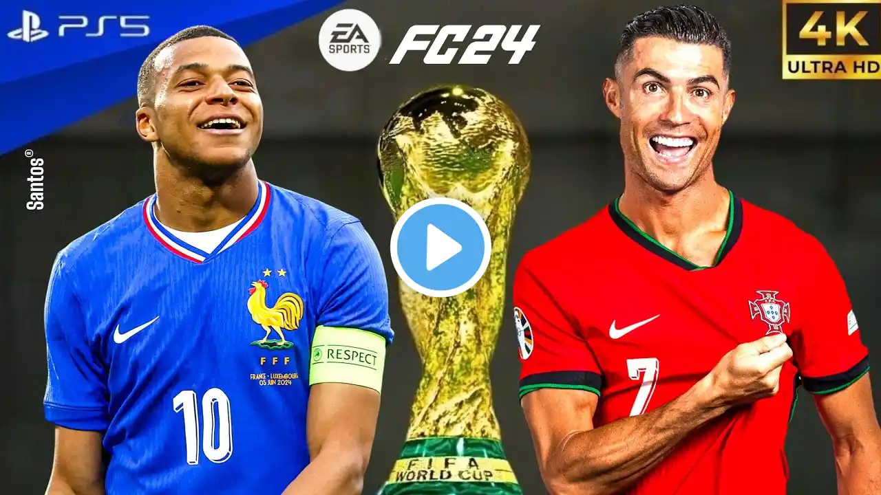 EA FC 24 - France vs Portugal - FIFA World Cup Final 2026 | Mbappe, Lloris vs Ronaldo | PS5™ [4K60]