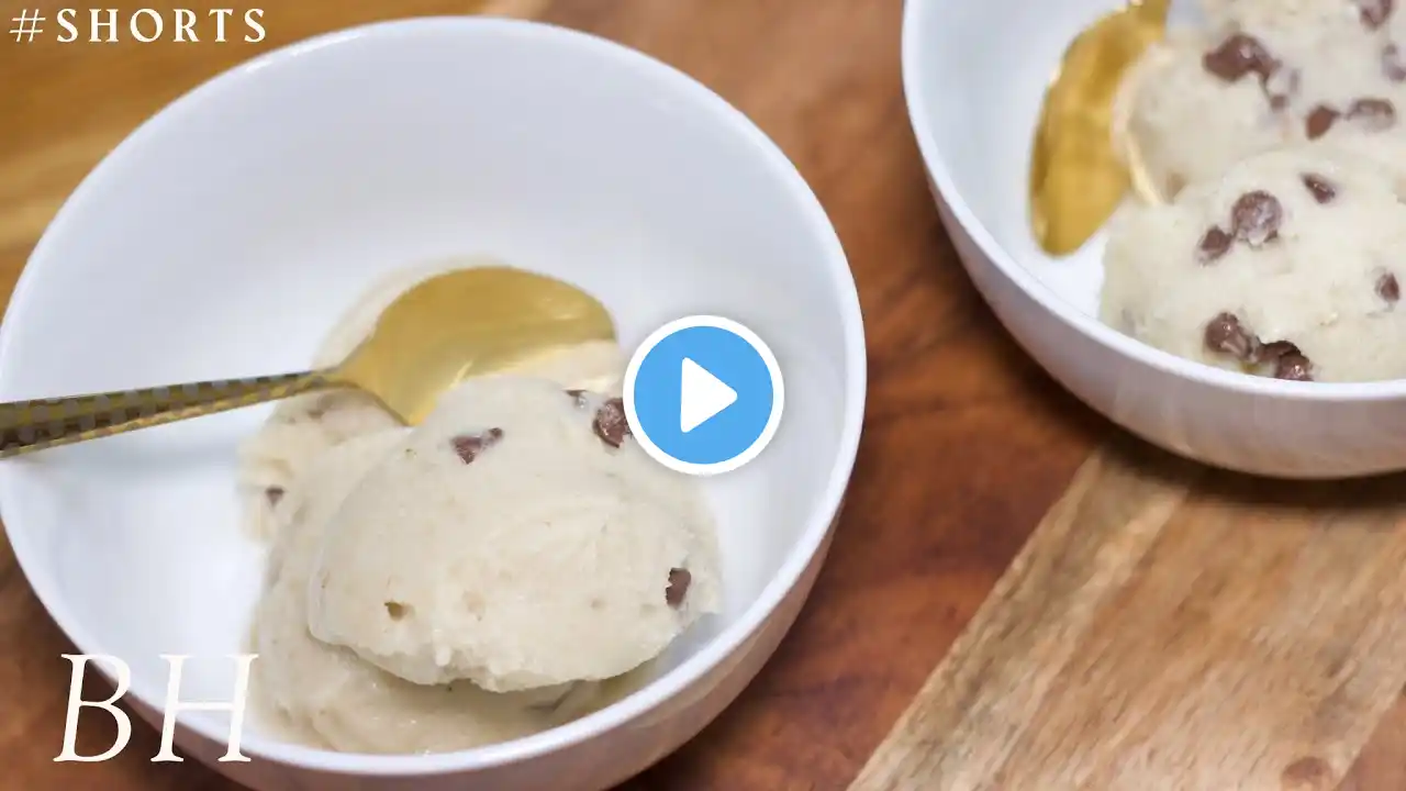 Easiest 4-Ingredients Chocolate Chip Banana Ice-cream #youtubeshorts #cookwithme #nochurnicecrean