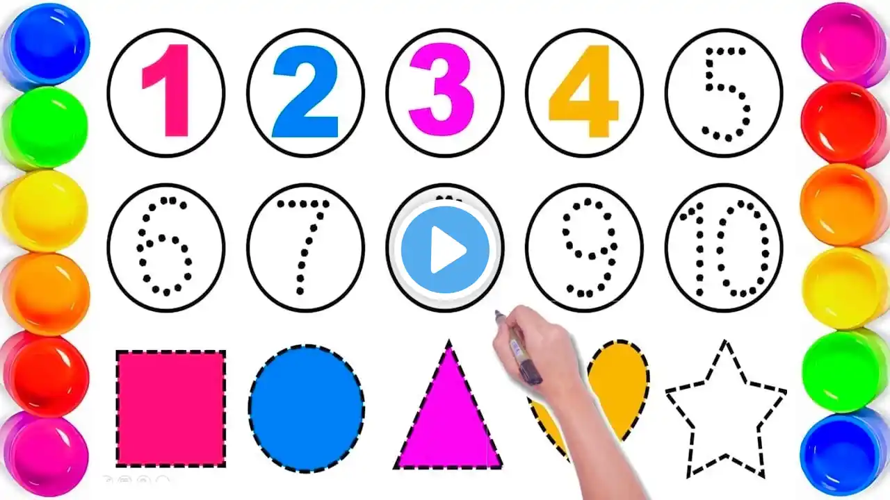 Counting 1-100 | 123 Number Song | 1 से 100 तक गिनती | Shapes Name | Learn Shapes and Colours | 1234