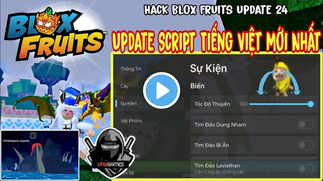 Hướng dẫn Hack Blox Fruits VNG 24 Script Tiếng Việt Mới Nhất Antiban 100% Ngon Như Banana Hub