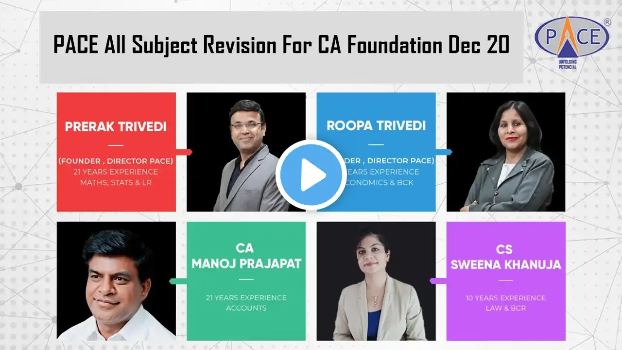 PACE All Subject Revision For CA Foundation Dec 20 | Day 5