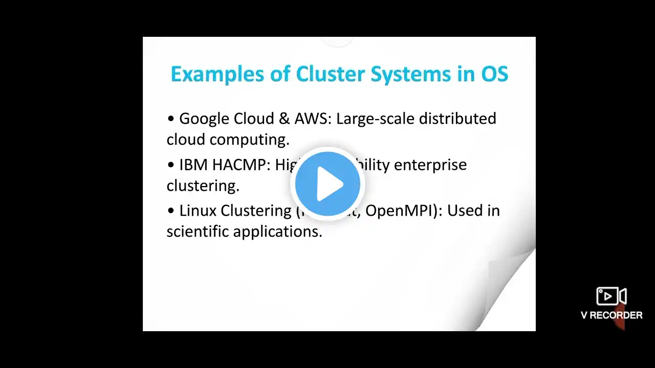 Cluster System in OS