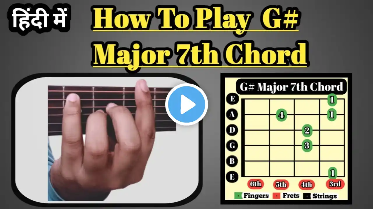 How To Play G sharp Major Seventh (G#maj7th) Chord On Guitar #shorts