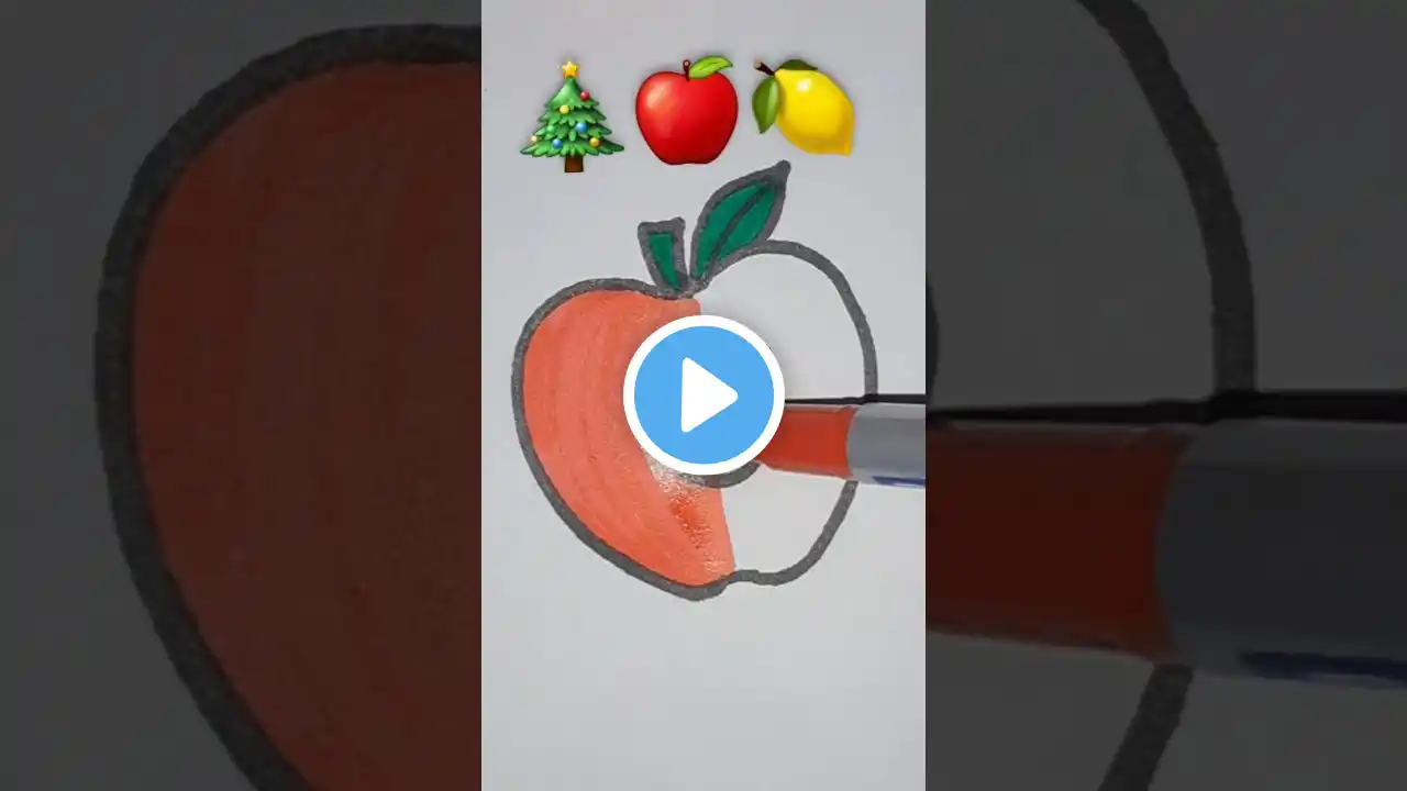 Apple Painting🎄🍎🍋 |  Satisfying Art #art #viral #artwork #shorts #trending #painting #satisfying