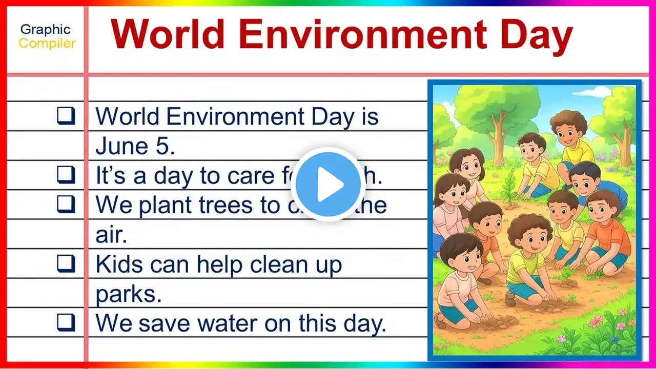 30 Lines on Environment Day | Nature Essay for Kids | GraphicCompiler | #Essay #kidslearning