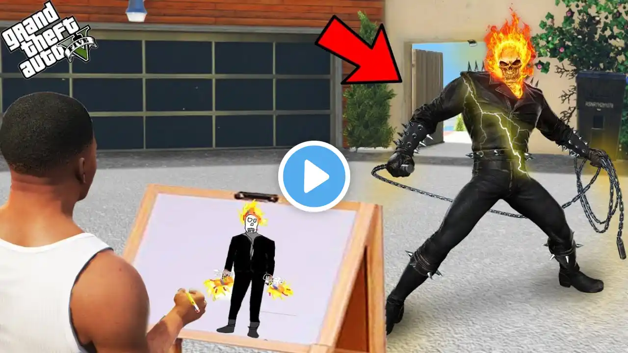 Franklin Using Magical Painting To Become The Most Dangerous Ghost Rider In Gta V