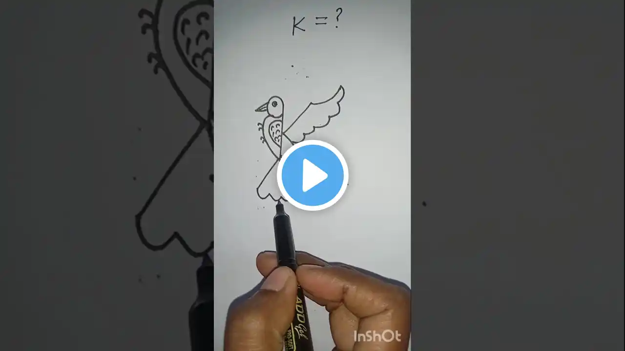 K= How to draw bird with K letter #art #shorts #youtubeshorts #drawing #video