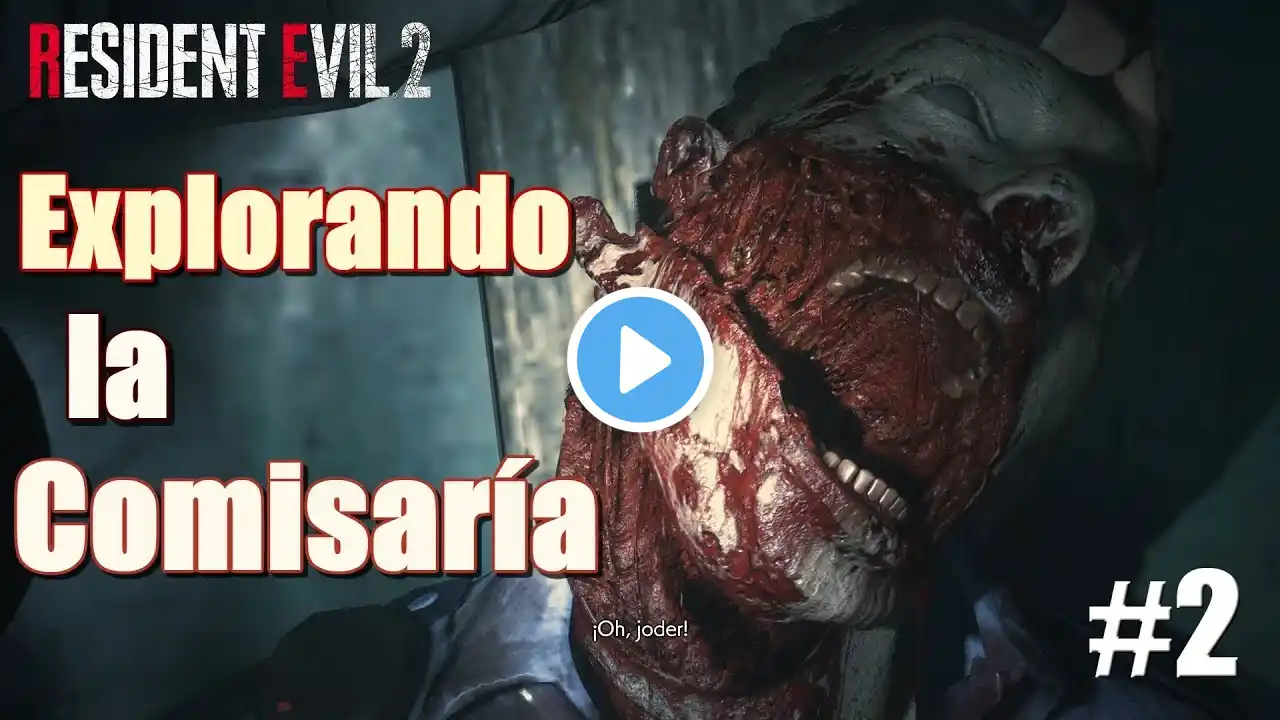 Resident Evil 2 remake Part 1- Exploring the police station "LEON Campaign" Spanish Gameplay