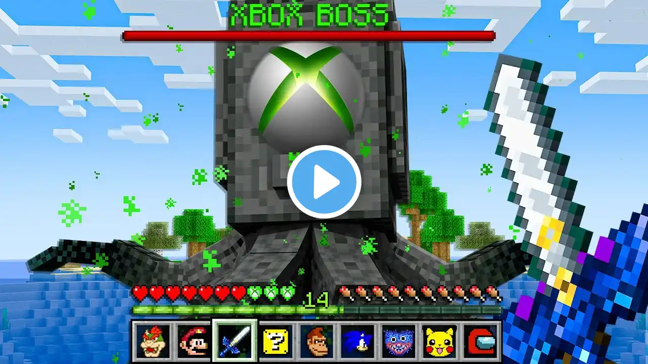 Minecraft but there's VIDEO GAME Bosses
