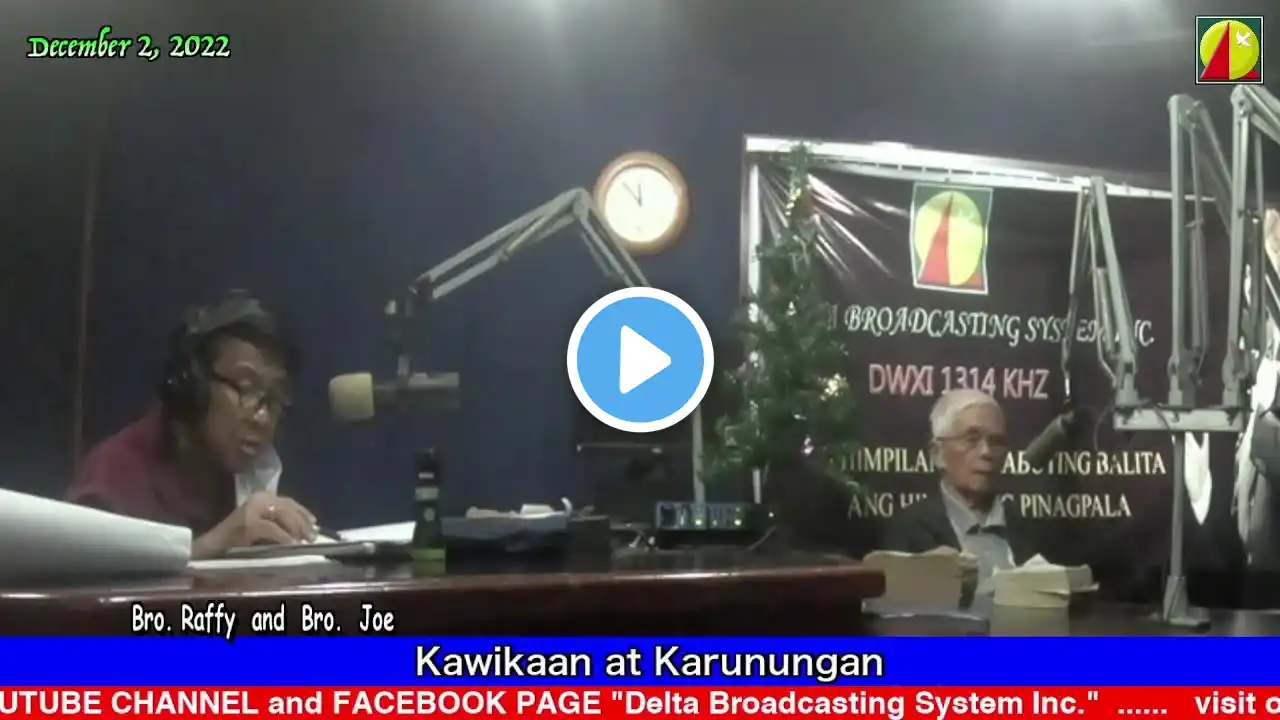 DWXI 1314 AM Livestream (Friday -December 2, 2022 )#kawikaanatkarunungan