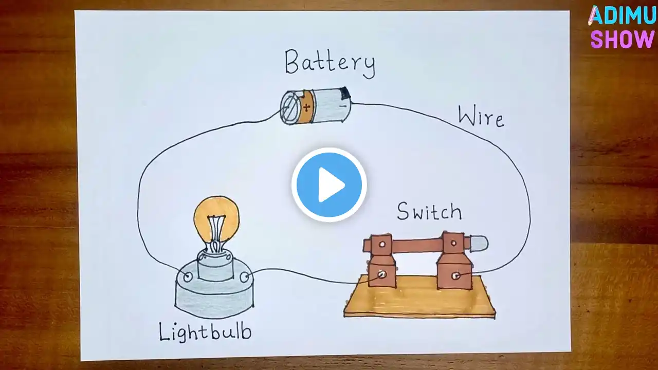 How to draw a simple circuit | step by step drawing tutorial 💡🔋