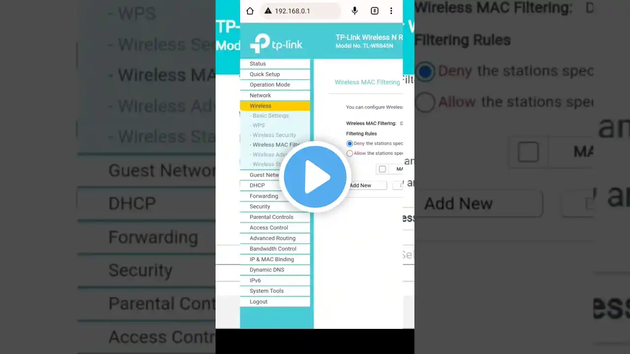 Wifi MAC Address Setting Mobile | TP-Link Wireless Router MAC Filter Configuration//Yeasir Arafat