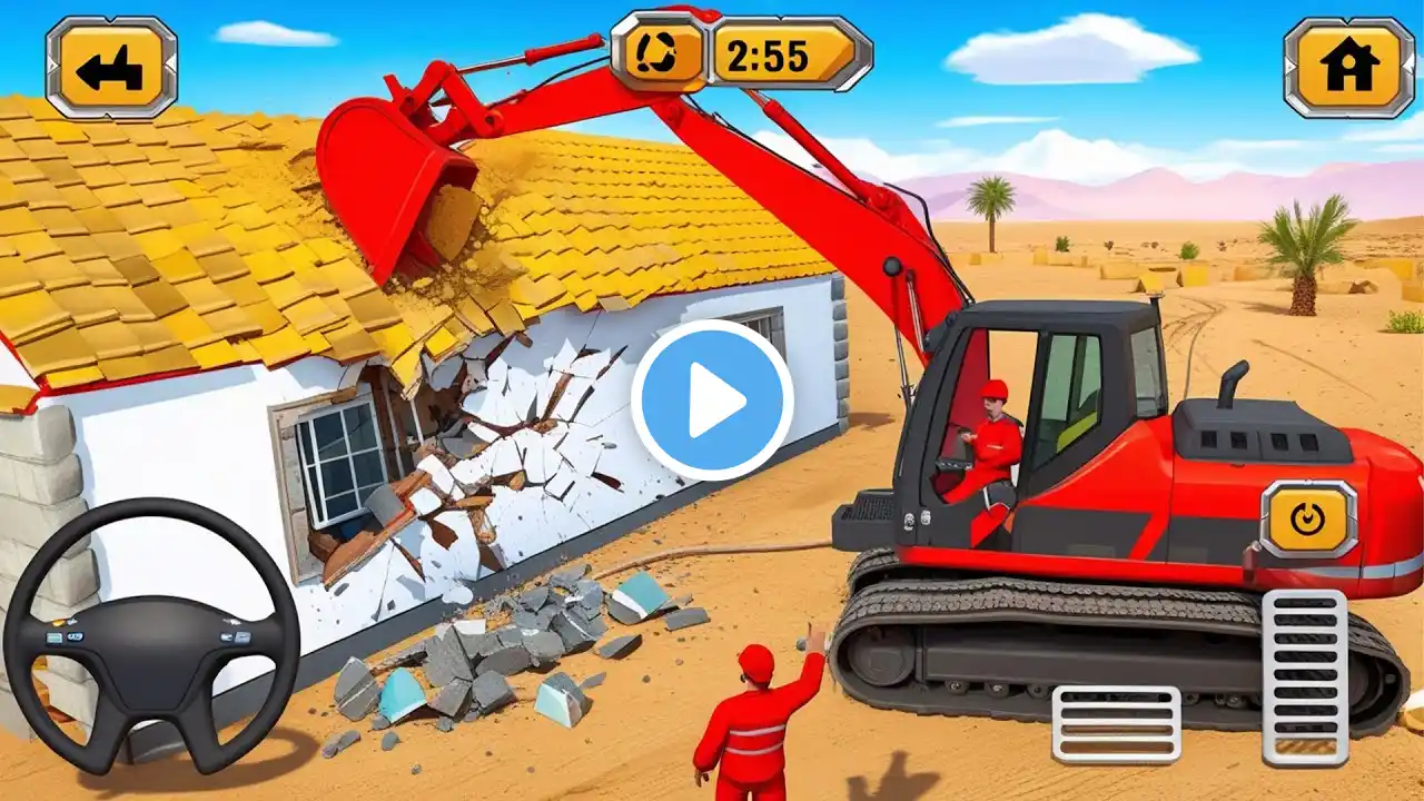 Transporting Heavy Excavator Road Construction - City Road Construction Game - Android Gameplay #5