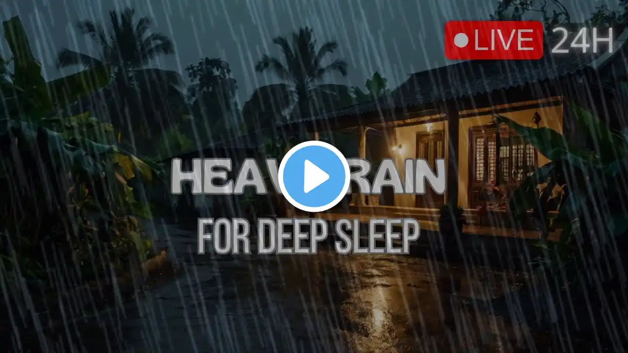 😴 Heavy Rain Sounds for Deep Sleep, Relaxation, Insomnia Relief, and Stress Reduction