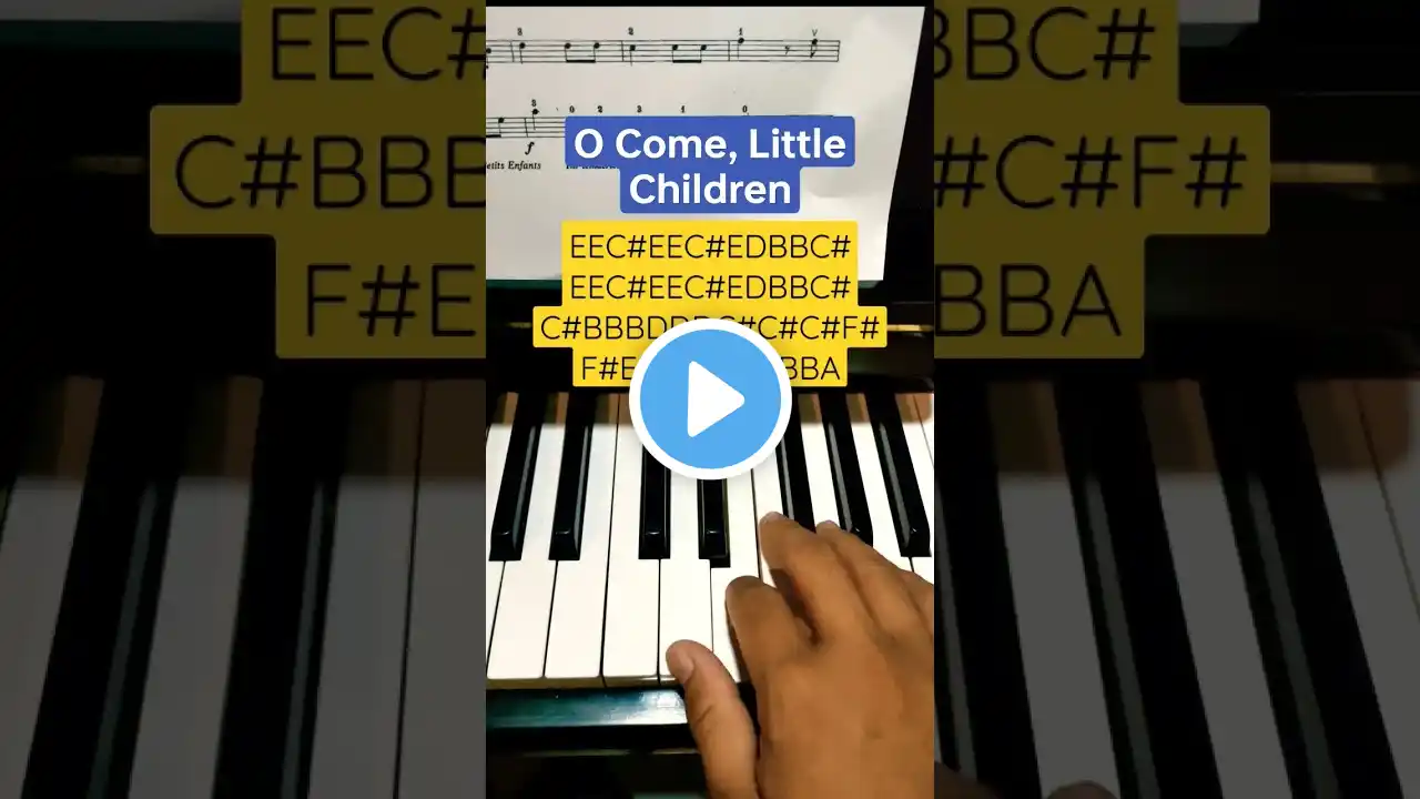 O Come Little Children - Easy Piano