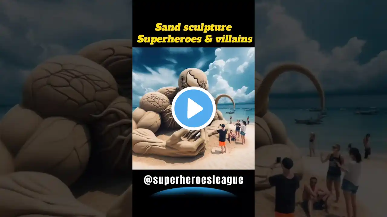 Superhero & villain sand sculpture 💥 Villain Avengers Marvel Character #shorts #marvel #spiderman