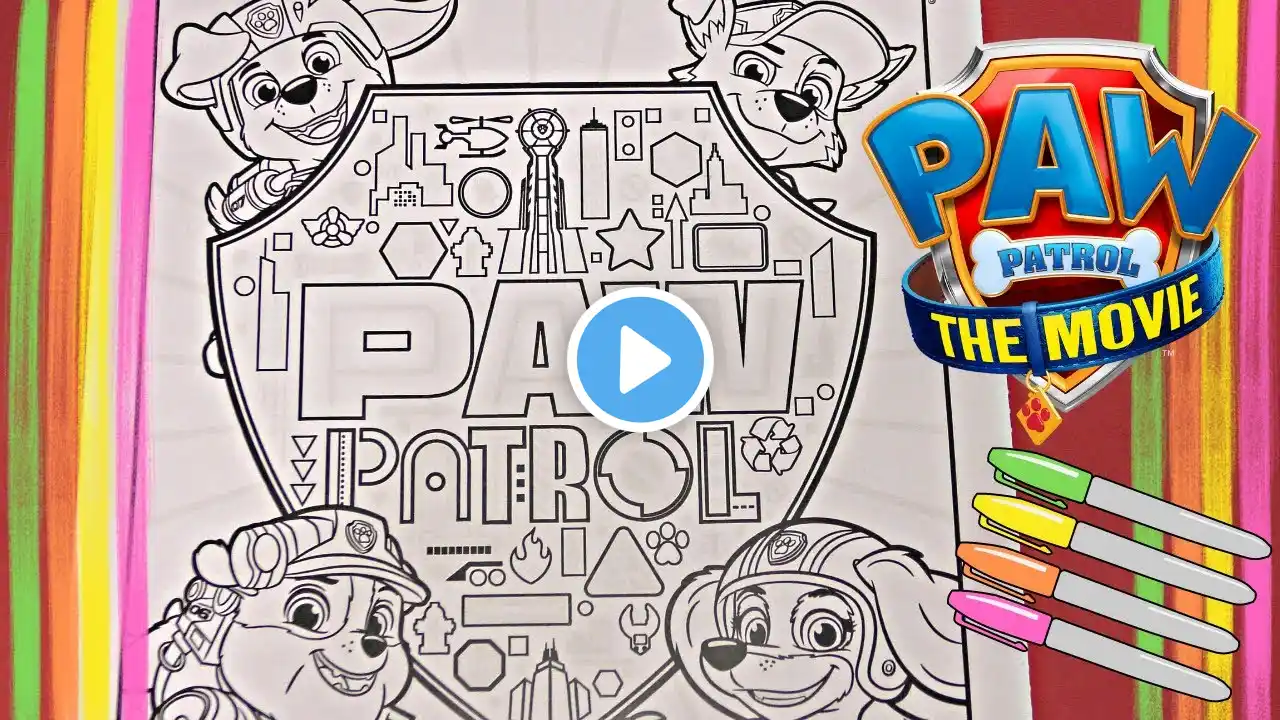 Paw Patrol | Paw Patrol the Movie Coloring Page| Rocky, Zuma, Rubble & Liberty Coloring Page|YesToys