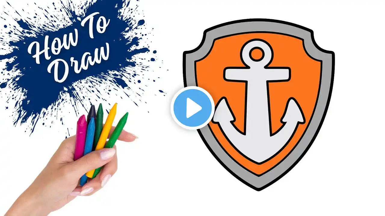 how to draw zuma ( Badges ) - paw patrol mighty movie