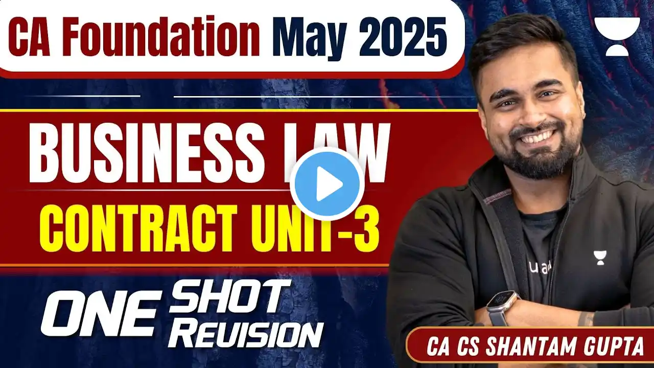 CA Foundation Contract Act Unit-3 | Business Law | CA CS Shantam Gupta