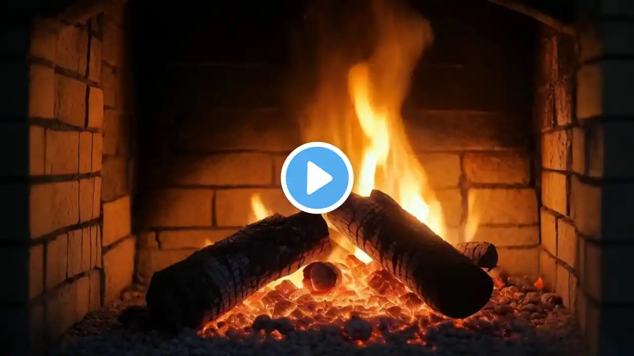 Cozy Fireplace Ambience with Crackling Fire Sounds and Warm Glowing Light