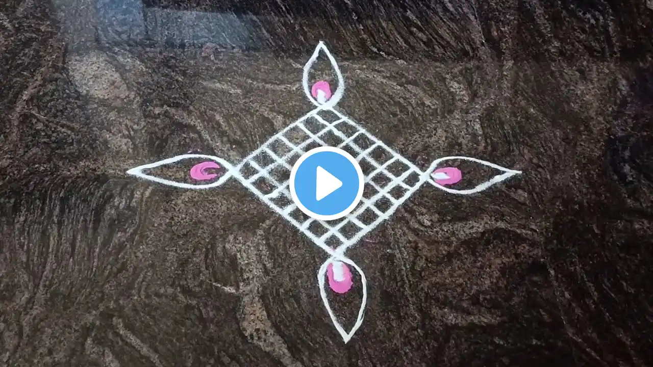 Satisfying Navaratri Special Rangoli/3*2 Easy  kolam/Muggulu design/New Alpona/How to make Rangoli