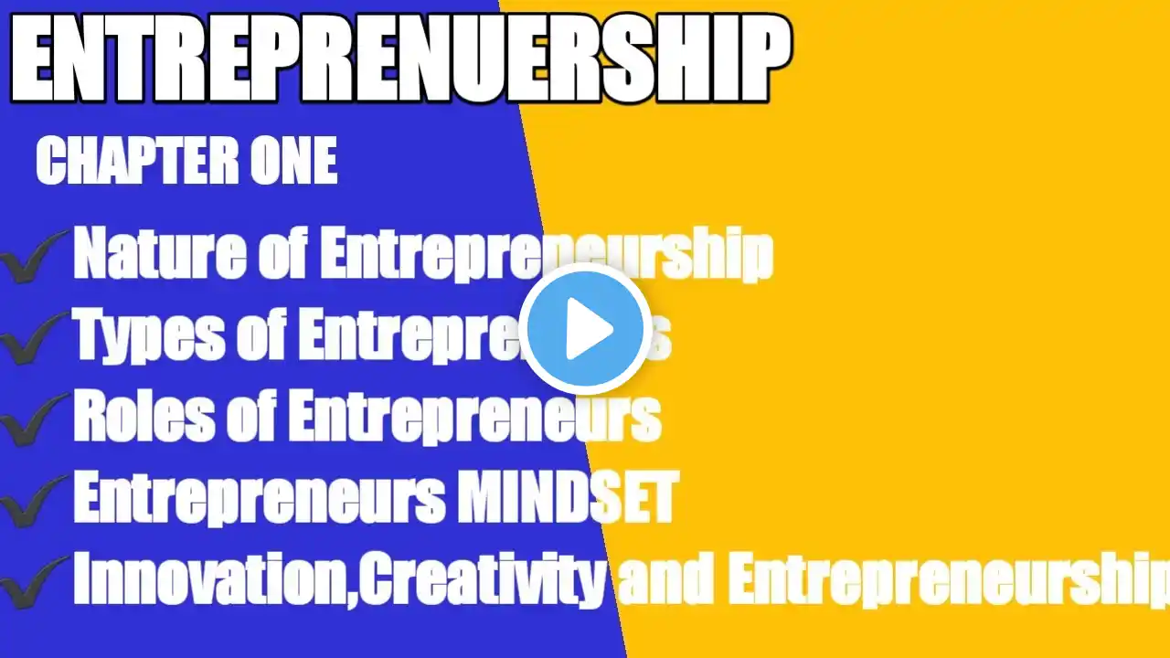 Entrepreneurship chapter 1-part 1 -Introduction to Entrepreneurship in Amharic#entrepreneurship