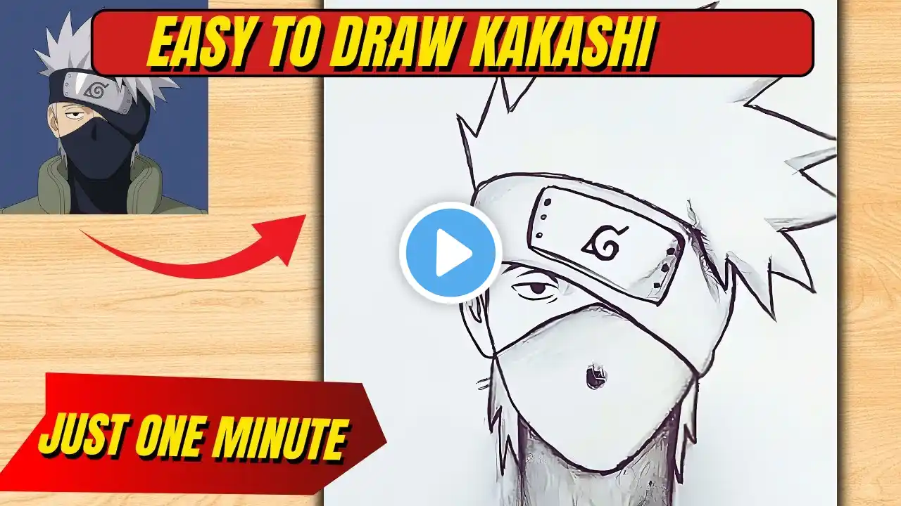 How to Draw Kakashi Hatake Step by Step | Easy Kakashi Hatake Drawing for Beginners