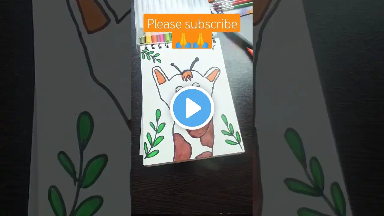 How to draw GIRAFFE ๐ฆwith hand ๐๏ธ๐ก #art #shorts #shortsfeed #ytshorts #ideas #boost