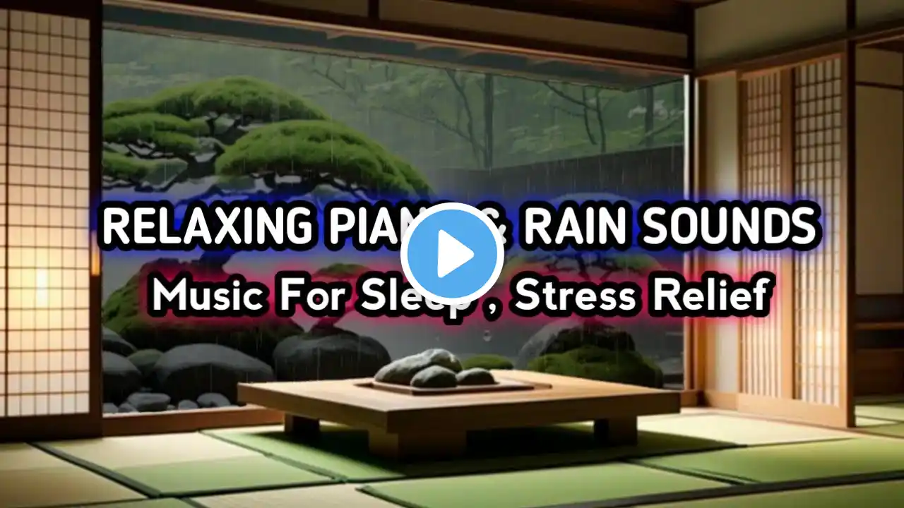 11 Hours Relaxing Sleep Music with Rain Sounds - Peaceful Music in the Warm Bedroom, Stress Relief