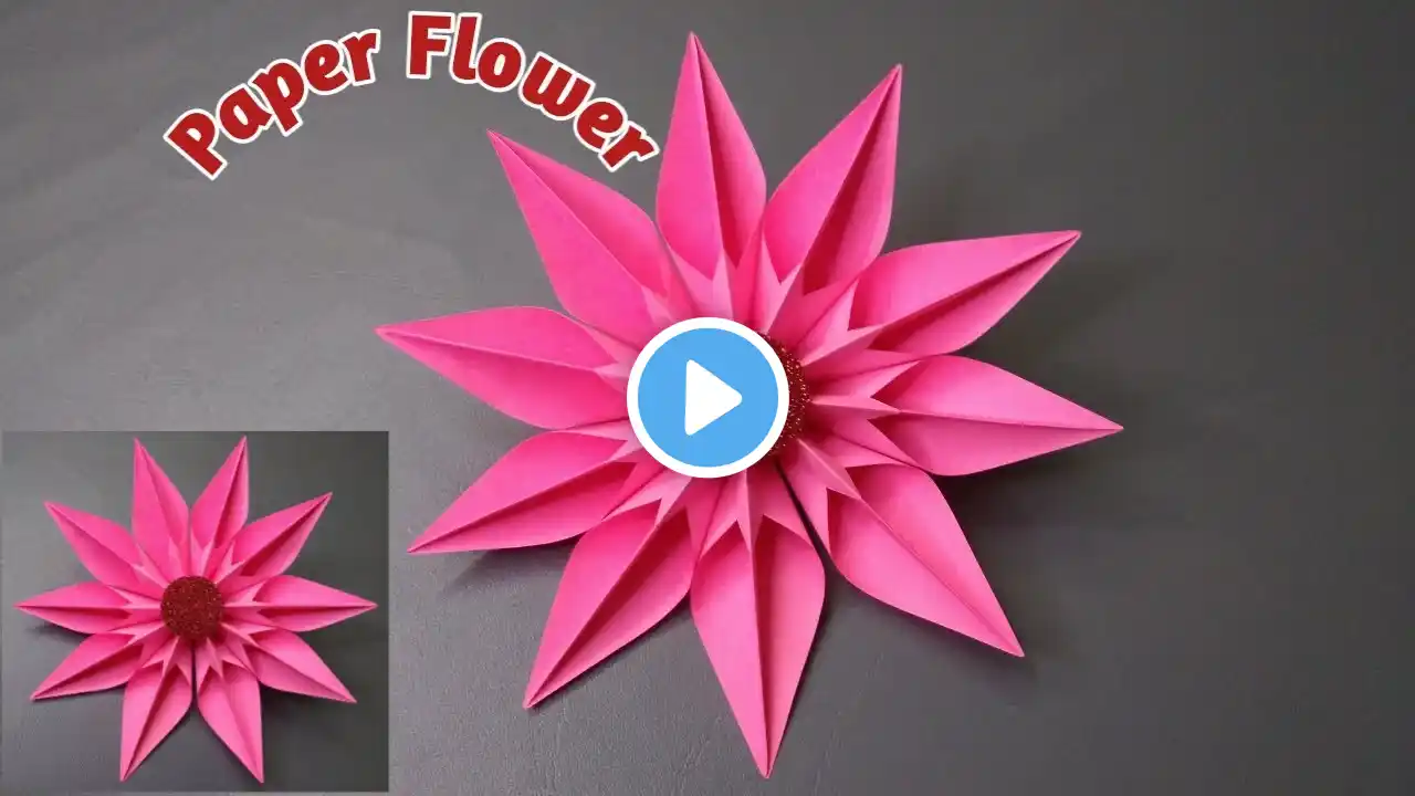 How To Make Easy Beautiful Paper Flower | Diy Paper Flower | Easy Paper Craft | Sadia's Craft World