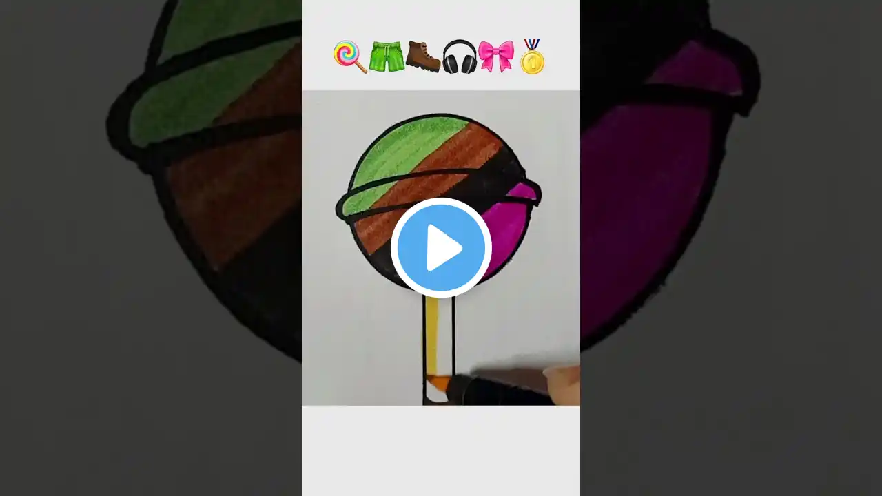 Satisfying creative art 🍭🩳🥾🎧🎀🥇 #shorts #art #drawing #viralvideo #trending