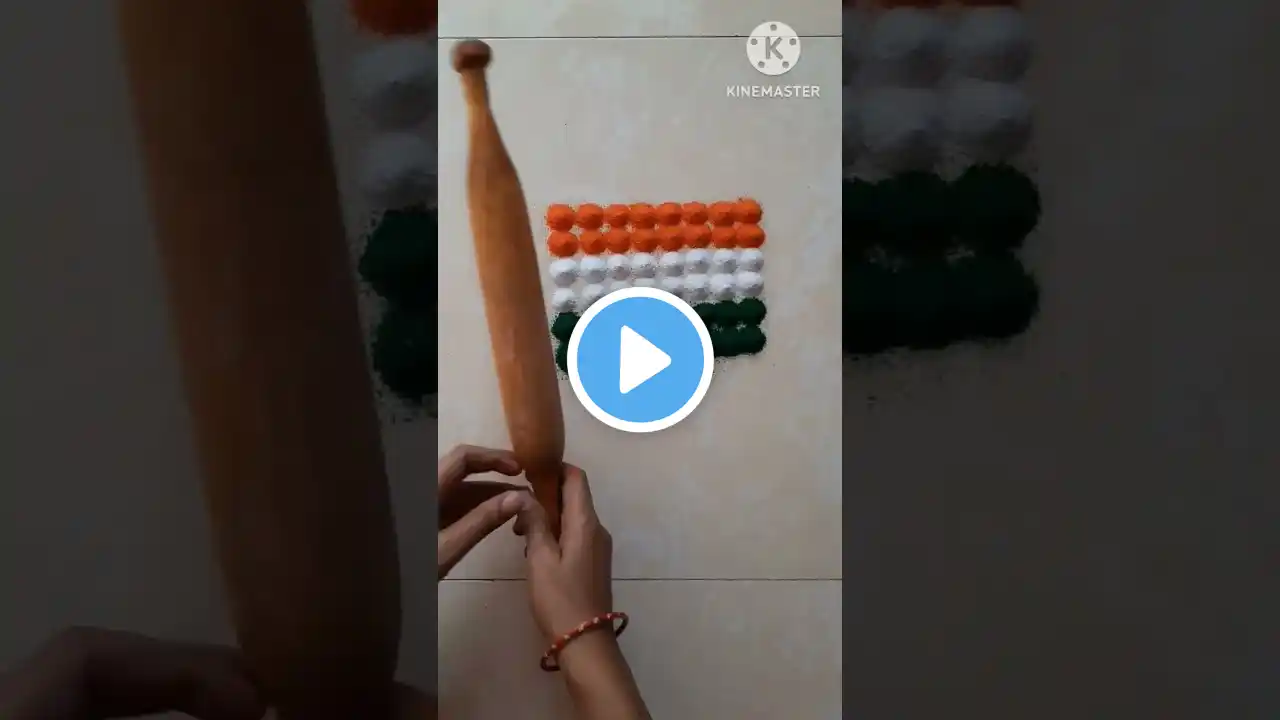 Independance day rangoli/15 August rangoli #indian flag rangoli #youtubeshorts #shorts #India