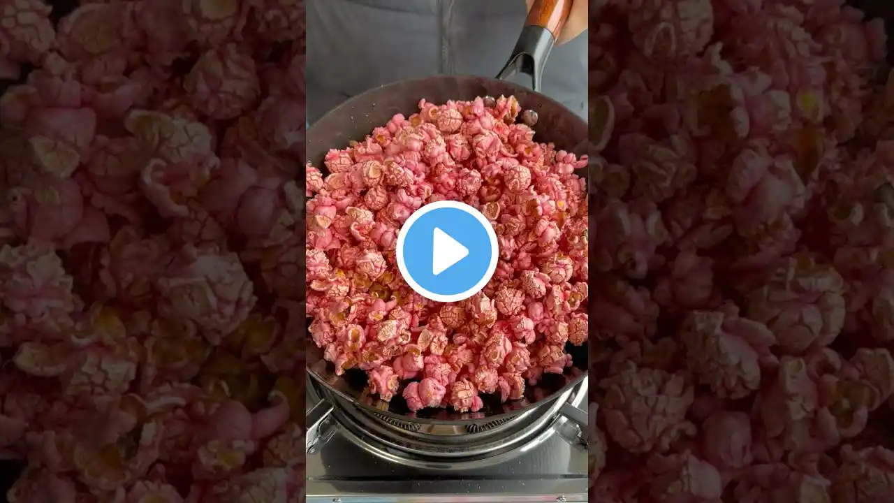 Make strawberry flavored popcorn. Make popcorn at home.