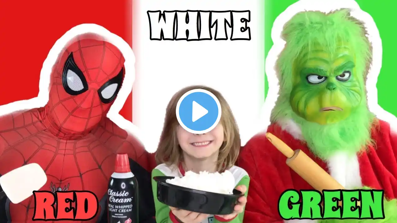 Using only one color: Spiderman vs Grinch Christmas Charity Cake Challenge