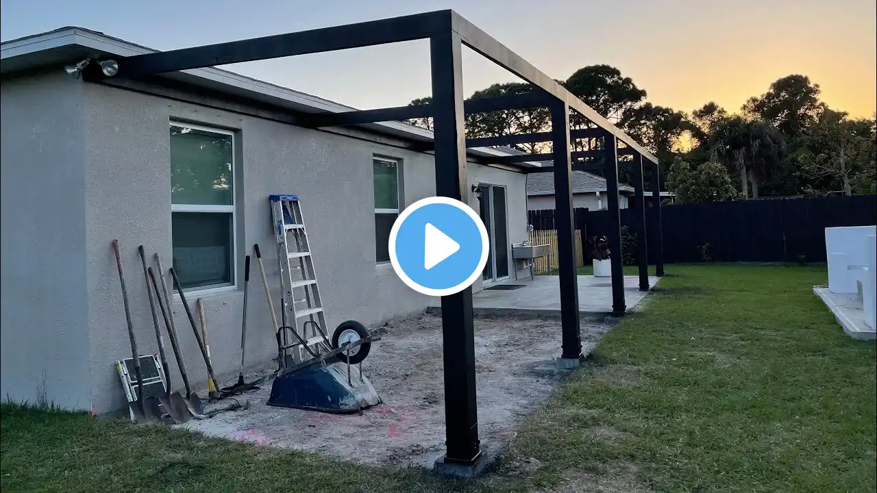 DIY ATTACHED MODERN PERGOLA IN JUST TWO DAYS | OUR BACKYARD MAKEOVER (PART 2)