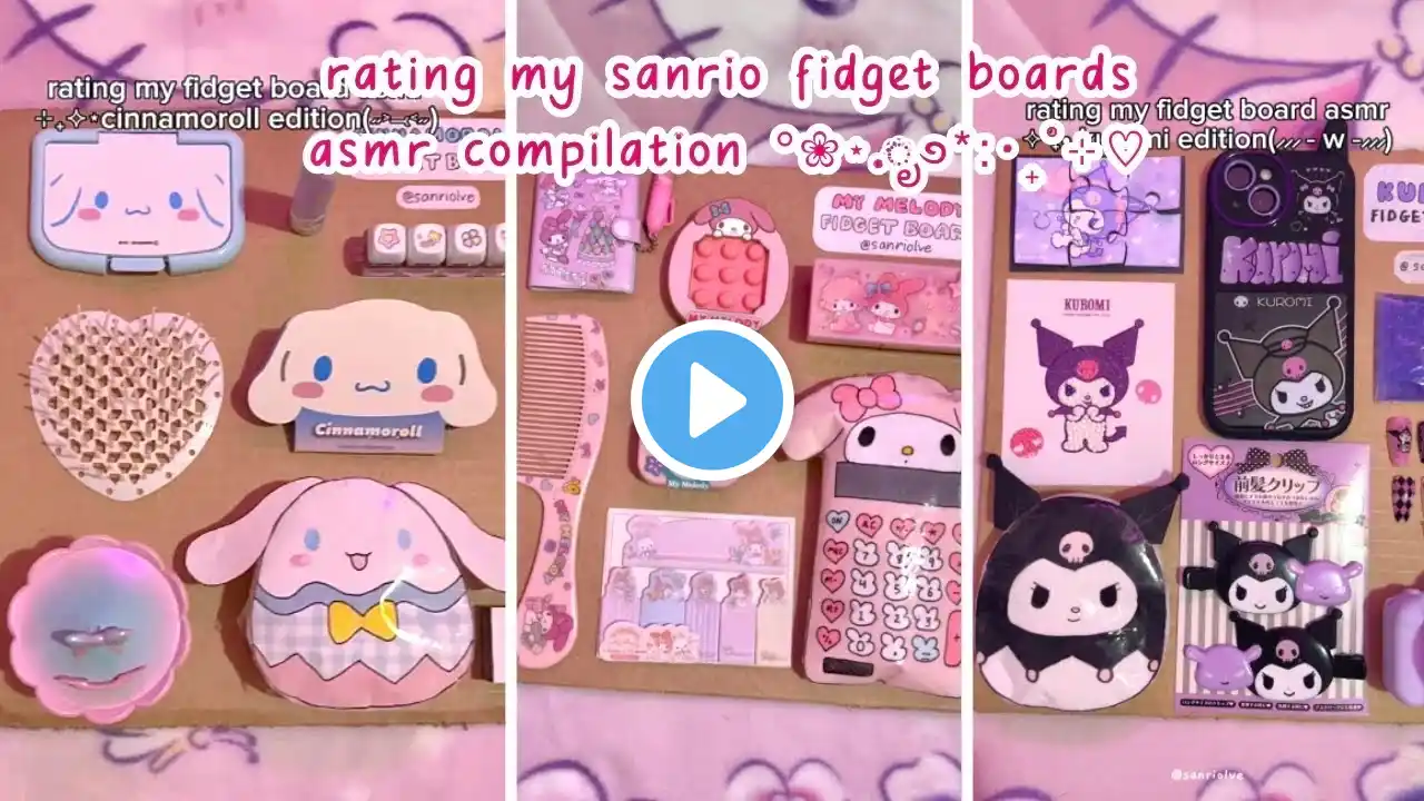 sanrio fidget boards compilation 💕| ASMR | rating my fidget board | sanriolve