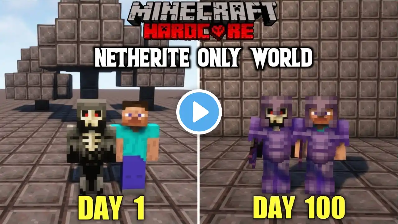 WE SURVIVED 100 DAYS IN NETHERITE ONLY WORLD IN MINECRAFT HARDCORE | LORDN GAMING