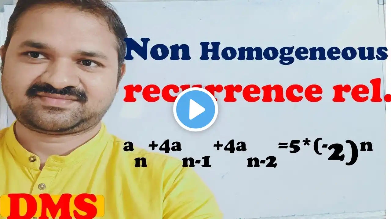 Solve Non homogeneous Recurrence Relation for b^n || a  n  + 4 an-1 +  4an-2=5(-2)^n