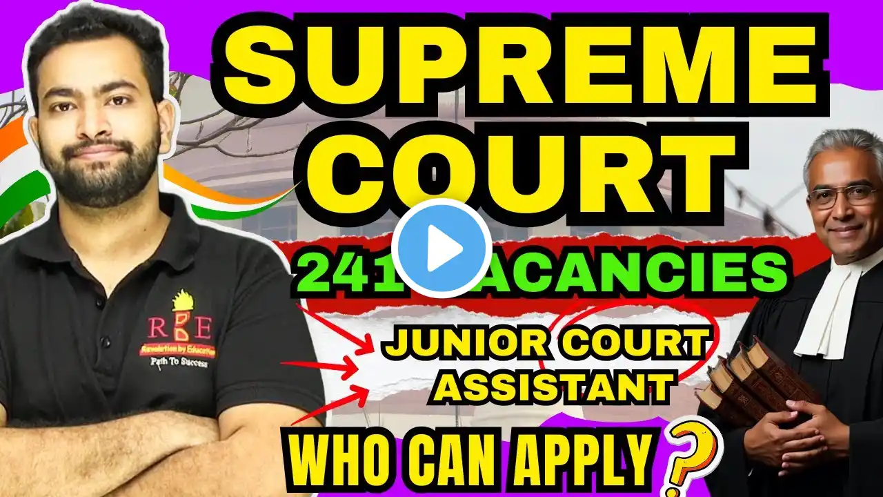 SUPREME COURT OF INDIA Recruitment 2025 𐄷| Junior Court Assistant Complete details ✅