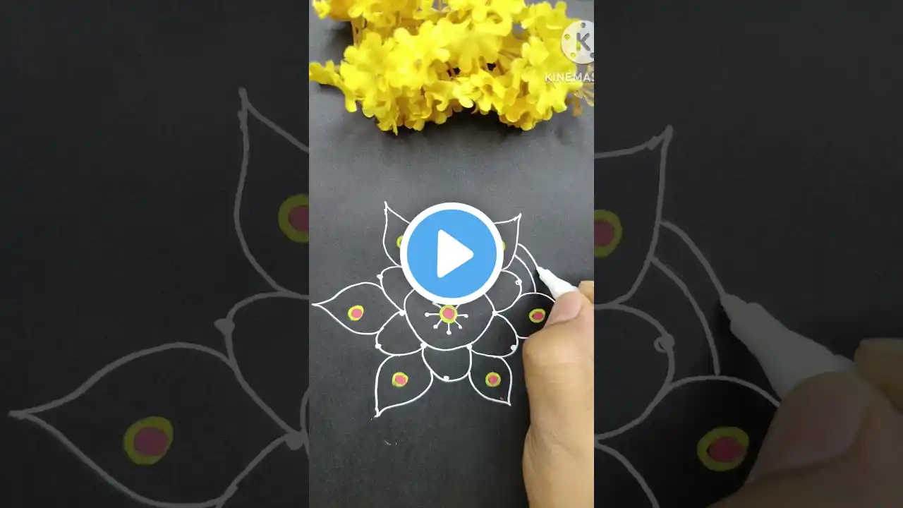 🪻5-3 dots easy and simple Rangoli for daily use 🪻