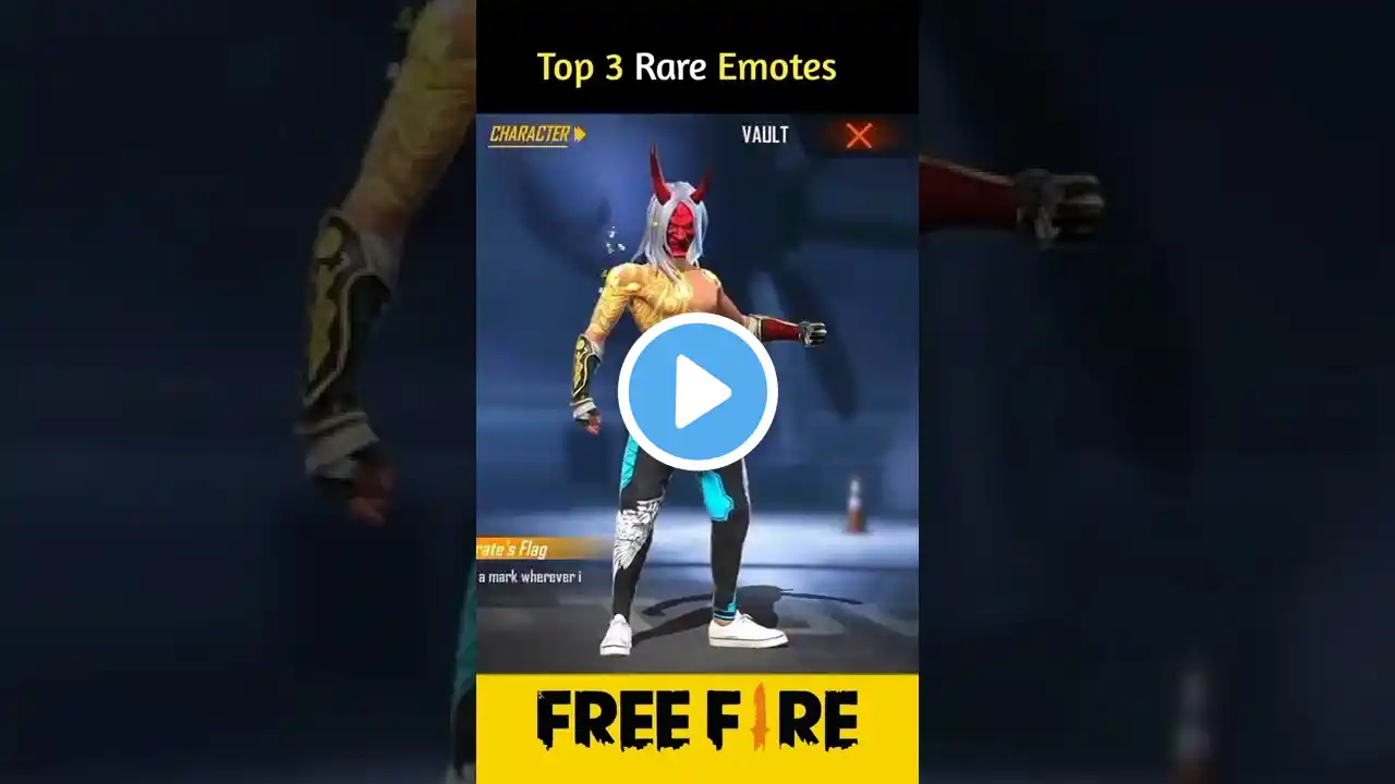 Top 3 Most 🔥 Rare Emotes 🙂 Garena Free Fire 🔥 #shorts #rare #emote #viral