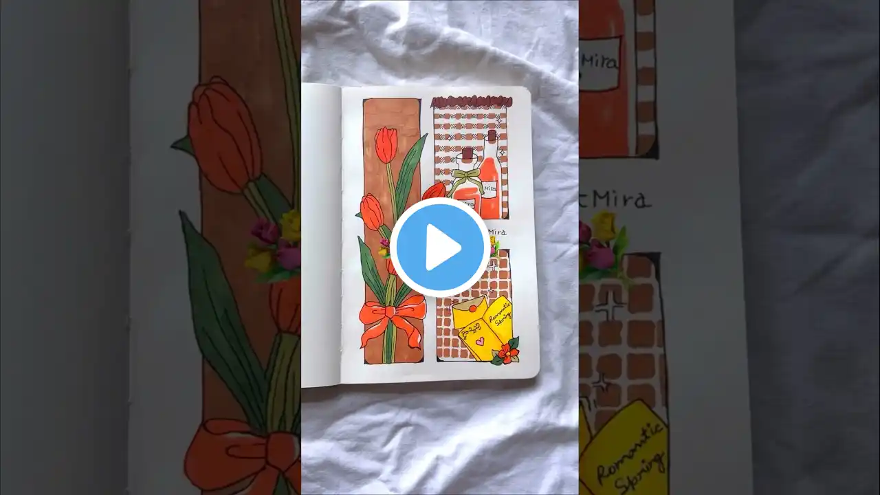 Let’s draw tulips 💐 #art #journaling #scrapbook #trending #viral #youtubeshorts #shorts #aesthetic