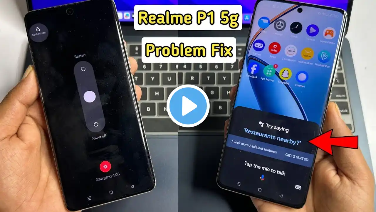 Realme p1 & pro enable power button to switch off | Realme p1 Google assistant open problem solve