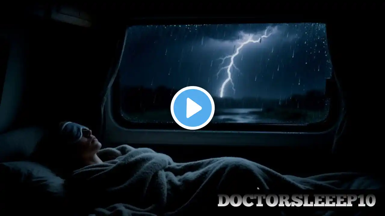 Insomnia Cure 🌙 5 Minute Rain & Thunder Sound for Instant Deep Sleep Van Life Ambience part 17