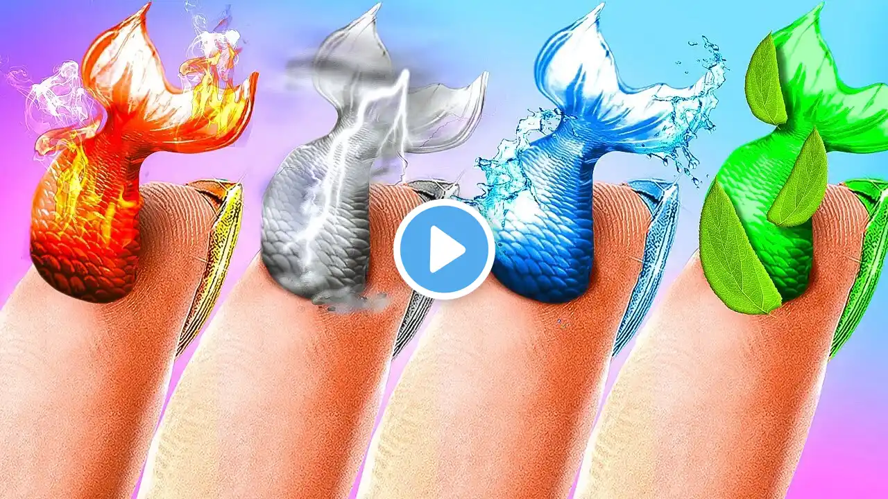 FOUR ELEMENT MERMAIDS IN REAL LIFE | Fire, Water, Earth and Air Girl by La La Life Gold