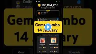 Gemz Daily Combo Today 14 January Daily Combo Today #gemz #combo #airdrop